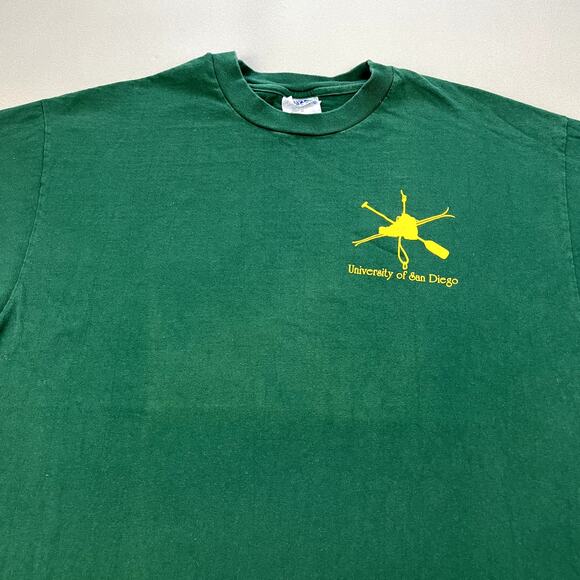 Vintage University Of San Diego T-Shirt Mens Large Green USD Toreros Outdoor 90s - Picture 2 of 11
